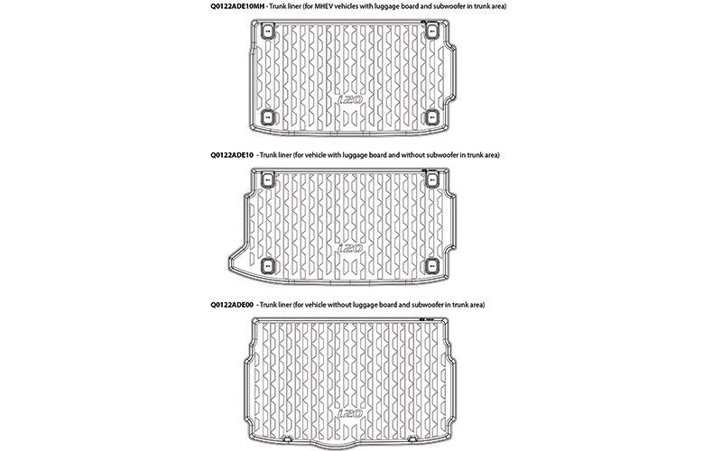 Hyundai i20 BC3 Kofferraum-Formschalenmatte, mit doppeltem Ladeboden