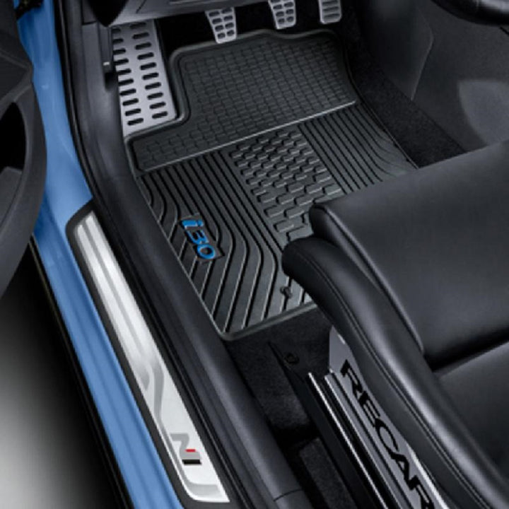 Hyundai i30 PD Fußmatten, Gummi, mit blauem i30 Logo